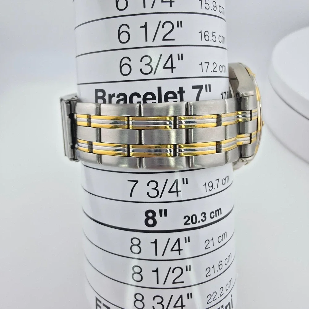 FOSSIL Watch 'Route of the Famous 400' Car Tin Papers Silver Gold Tone 7.5